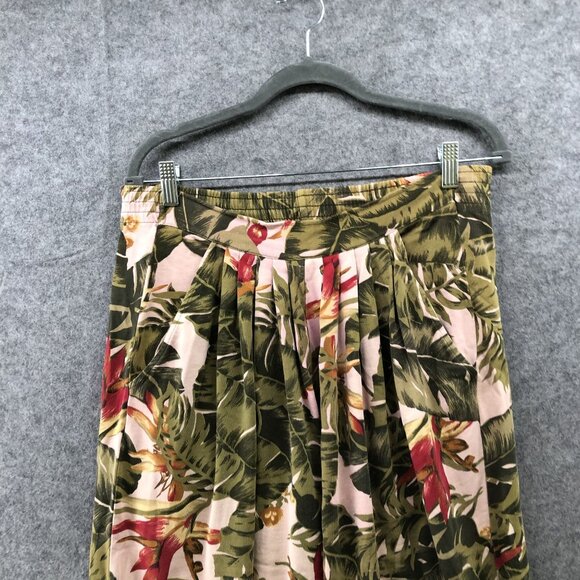 VTG Liz Claiborne Hawaiian Pants Womens M High Waisted Pleated Crop Wide Leg - Picture 3 of 10